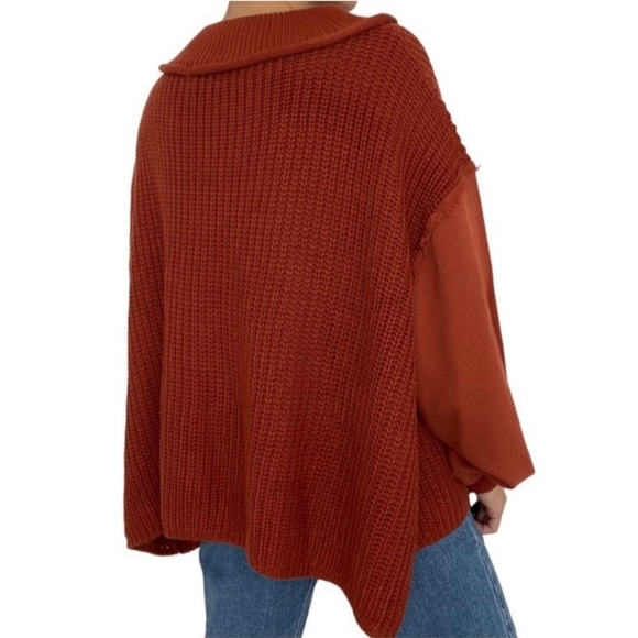 Easel Rust Oversized Knit Sweater Women's Size Small NWT - Picture 2 of 11